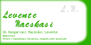 levente macskasi business card